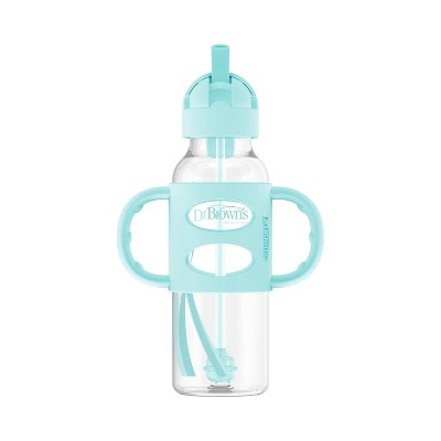 Dr. Brown's 8oz Milestones Narrow Sippy Straw Bottle with Silicone Handles - 6m+ - Green