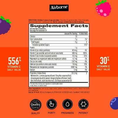 Airborne Kids Immune Support Gummies with Vitamin C & Zinc - Assorted Fruit - 42ct