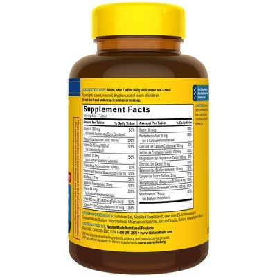 Nature Made Mens Multivitamin with No Iron, Nutritional Support Tablets, USP Verified - 120ct