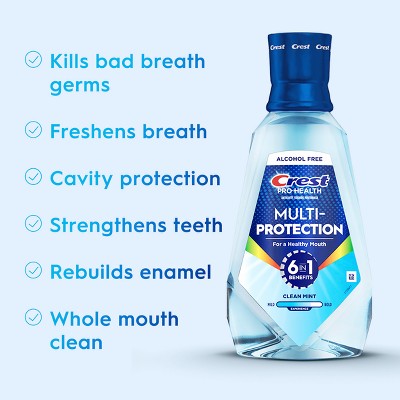 Crest Pro-Health Advanced Multi-Protection Alcohol Free Mouthwash - Fresh Mint - 1L