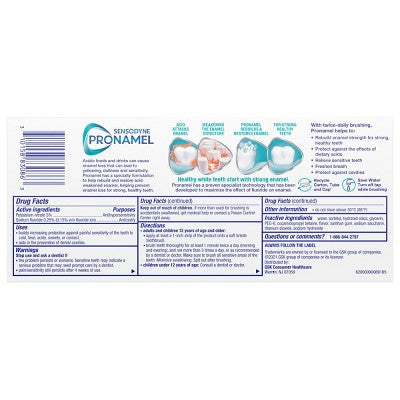 Sensodyne Pronamel Fresh Breath Tarter Control Fluoride Toothpaste Sodium Lauryl Sulfate-Free - Fresh Wave - 2pk/4oz