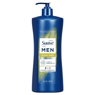 Suave Men Professionals 3-in-1 Shampoo + Conditioner + Body Wash, Citrus Rush