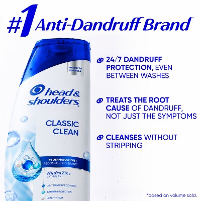 Head & Shoulders 2-in-1 Dandruff Shampoo and Conditioner, Anti-Dandruff Treatment, Classic Clean for Daily Use, Paraben-Free - 20.7 fl oz