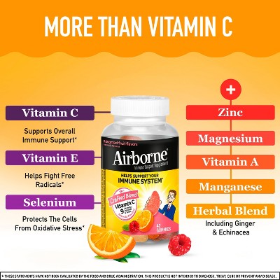 Airborne Original Immune Support Gummies - Assorted Fruit Flavors - 42ct