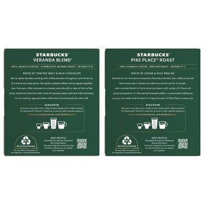 Starbucks Vertuo Line Medium Roast Dual Pack Coffee - 7.04oz/16ct: Arabica Beans, Chocolate, Praline
