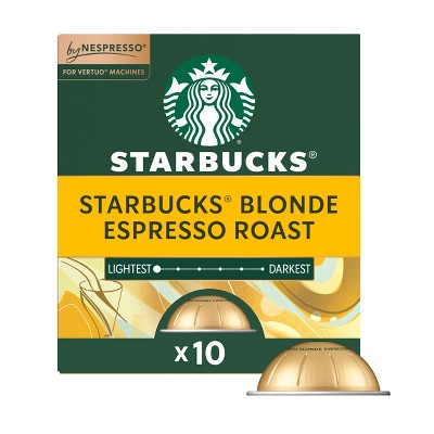 Starbucks by Nespresso Vertuo Capsules Blonde Espresso Light Roast Coffee Pods - 10ct