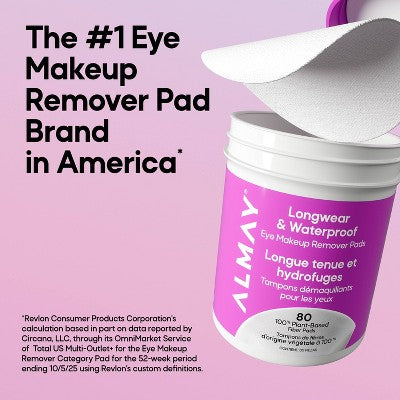 Almay Longwear & Waterproof Eye Makeup Remover Pads - 120ct