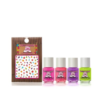 Piggy Paint Nail Polish Set - 4pk/0.25 fl oz each + 1 Nail Art