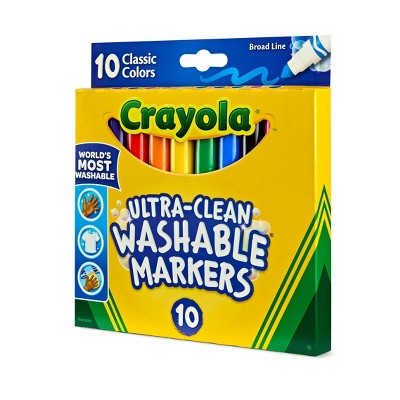 Crayola 10ct Ultra Clean Washable Broad Line Markers, School Supplies for Kids, Art Classroom Must Haves, Coloring Gift, Ages 3+