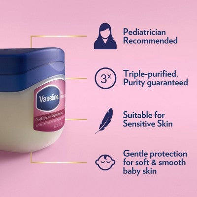 Vaseline Baby Hypoallergenic Petroleum Healing Jelly & Diaper Rash Skin Protectant - 13oz