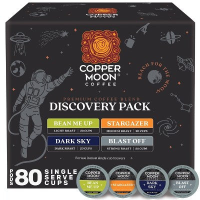 Copper Moon Premium Coffee Blend Discovery Variety Pack Coffee Pods - 80ct