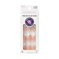 Impress French Tip Press-On Fake Nails Medium Coffin - Glimpse - 33ct