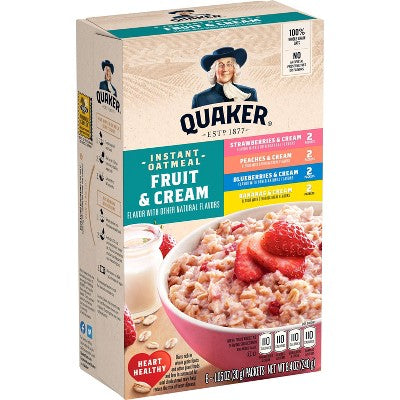 Quaker Fruit & Cream Instant Oatmeal Variety - 8ct/9.8oz