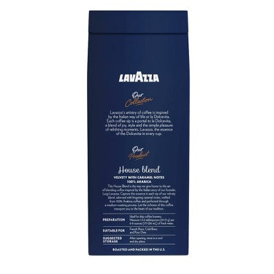 Lavazza Perfetto Medium Roast Ground Coffee - 12oz: Arabica Beans, Italian Variety, Caramel Flavor
