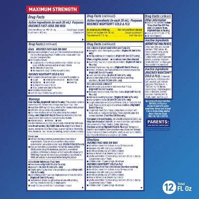 Mucinex Max Strength Congestion, Cough, Cold & Flu Medicine - Day & Night - Liquid - 6 fl oz/2ct