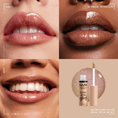 NYX Professional Makeup Butter Gloss Bling Non Sticky Lip Gloss - 0.27 fl oz