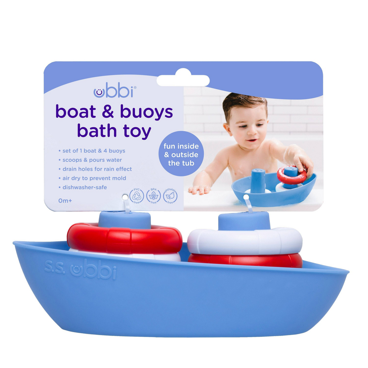 Ubbi Boat and Buoys Bath Toys