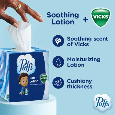 Puffs Plus Lotion with Scent of VICKS Facial Tissue