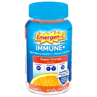 Emergen-C Immune+ with Vitamin D Gummies - Super Orange - 45ct