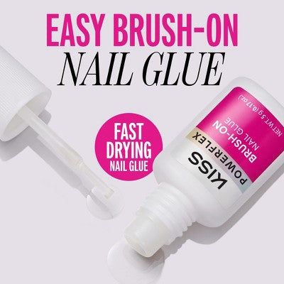 Kiss PowerFlex Brush On Ultra Hold Press On Nail Glue - 0.17oz