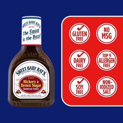 Sweet Baby Ray's Hickory & Brown Sugar Barbecue Sauce - 18oz: Gluten-Free