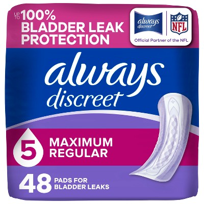 Always Discreet Drop Incontinence Pads - Heavy - Regular - 48ct