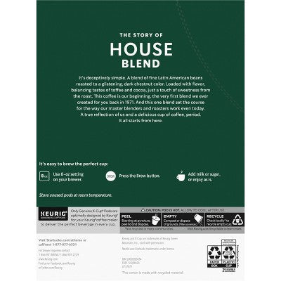 Starbucks House Blend Medium Roast Keurig K-Cup Coffee Pods - 22ct