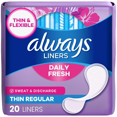 Always Dailies Thin Unscented Panty Liners