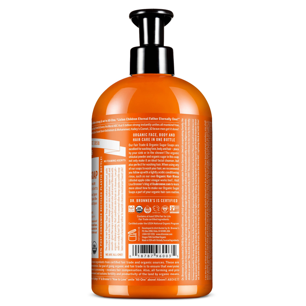 Dr. Bronner's Organic Sugar Soap, Tea Tree - 24 fl oz