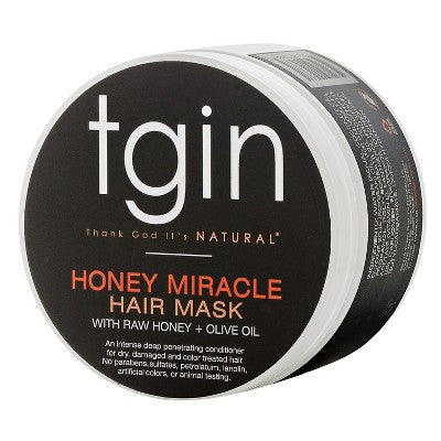TGIN Honey Miracle Hair Mask with Raw Honey + Olive Oil Deep Conditioner - 12 fl oz