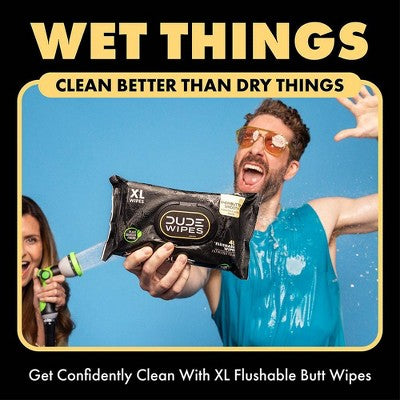 DUDE Wipes Shea Butter Flushable Wipes Infused with Coconut Oil - 144ct