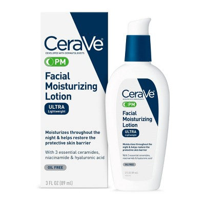 CeraVe PM Moisturizing Lotion, Night Cream for All Skin Types - 3 fl oz‚Äã‚Äã