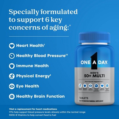 One A Day Men's 50+ Multivitamin Immune Health Support Tablets - 200ct