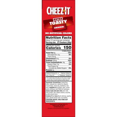 Cheez-It Extra Toasty Baked Snack Crackers - 12.4oz