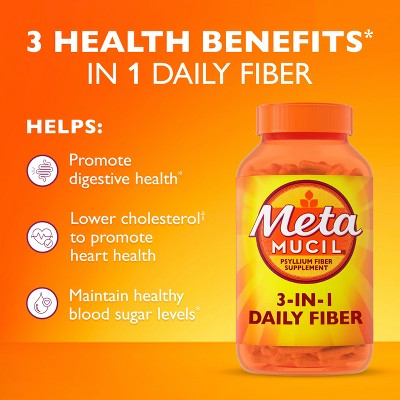 Metamucil Psyllium GLP-1 Friendly Fiber Supplement - Capsule -  1.8g Fiber Per Serving - 160ct