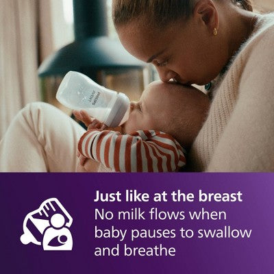 Avent Philips Natural Baby Bottle with Natural Response Nipple - Whales - 9oz/3pk