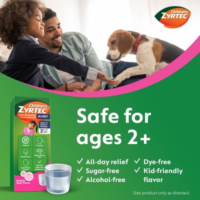 Children's Zyrtec 24 Hour Allergy Relief Syrup - Bubble Gum - Cetirizine - 4 fl oz