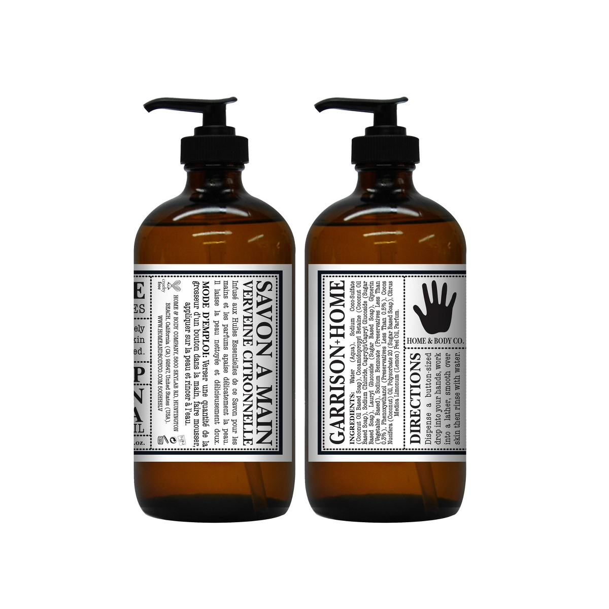Garrison + Home Plastic Hand Soaps - Lemon Verbena - 16 fl oz/2pk