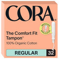 Cora Organic Cotton Tampons - Regular Absorbency - 32ct