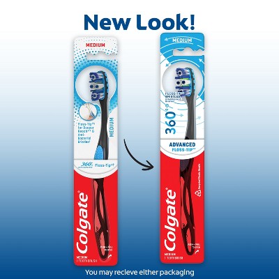 Colgate 360 Advanced Floss-Tip Manual Toothbrush - Medium