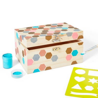 Wood Jewelry Box - Mondo Llama™: Unfinished Wooden Craft, Adult Use, 3.7" Height, 6.97" Width, 5.35" Depth