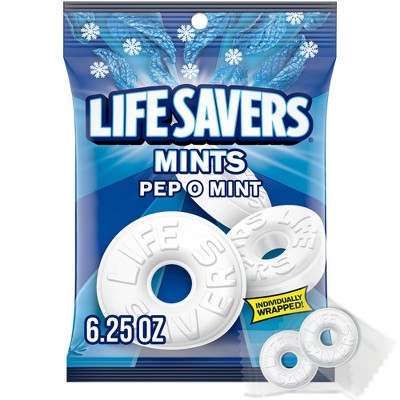 Lifesavers Pep O Mint Hard Candy Bag Peppermint Flavored Mints - 6.25oz