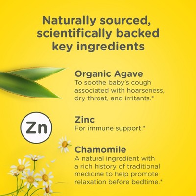 Zarbee's Baby Cough Syrup and Immune with Agave Night Time - 2oz: Liquid, Artificial Flavor-Free, Drug-Free, Dye-Free