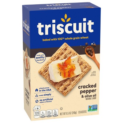 Triscuit Cracked Pepper & Olive Oil Whole Grain Wheat Lunch Snack Crackers - 8.5oz
