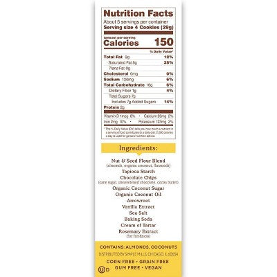 Simple Mills Crunchy Chocolate Chip Cookies - 5.5oz