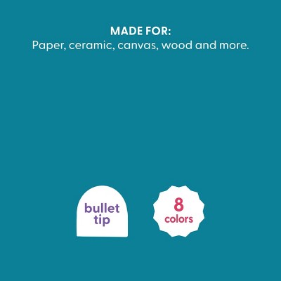 8ct Paint Markers Bullet Tip Classic Colors - Mondo Llama™