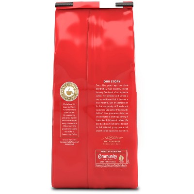 Community Coffee House Blend Medium Dark Roast Ground Coffee - 12oz: Arabica Beans, Berry and Milk Chocolate Flavors