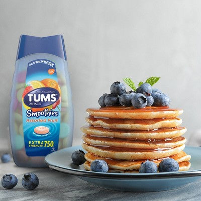 Tums Extra Strength Smoothies Assorted Fruit Antacid Chewable Tablets - 140ct