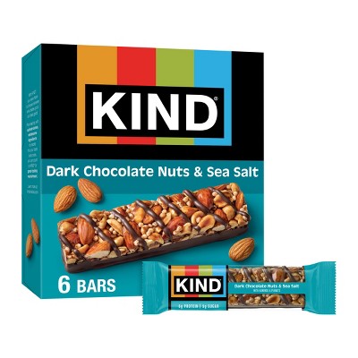 KIND Bars Dark Chocolate Nuts & Sea Salt Gluten Free Snacks - 6ct