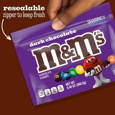 M&M's Dark Chocolate Sharing Size Chocolate Candies Pouch - 9.4oz